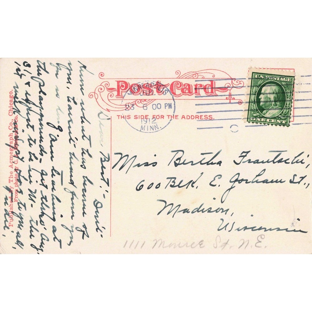 Vintage 1912 Minneapolis MN Donaldson's Glass Block RPPC Postcard 8666 - Picture 2 of 2